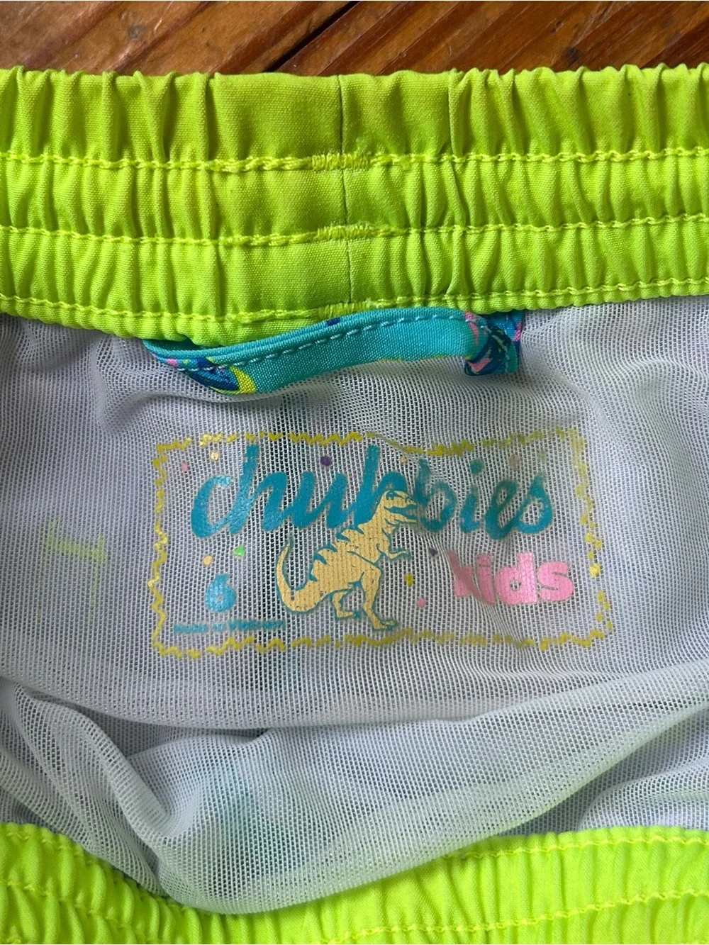 Little Boys Chubbies Neon Gradient Dinosaur Swim Trunks